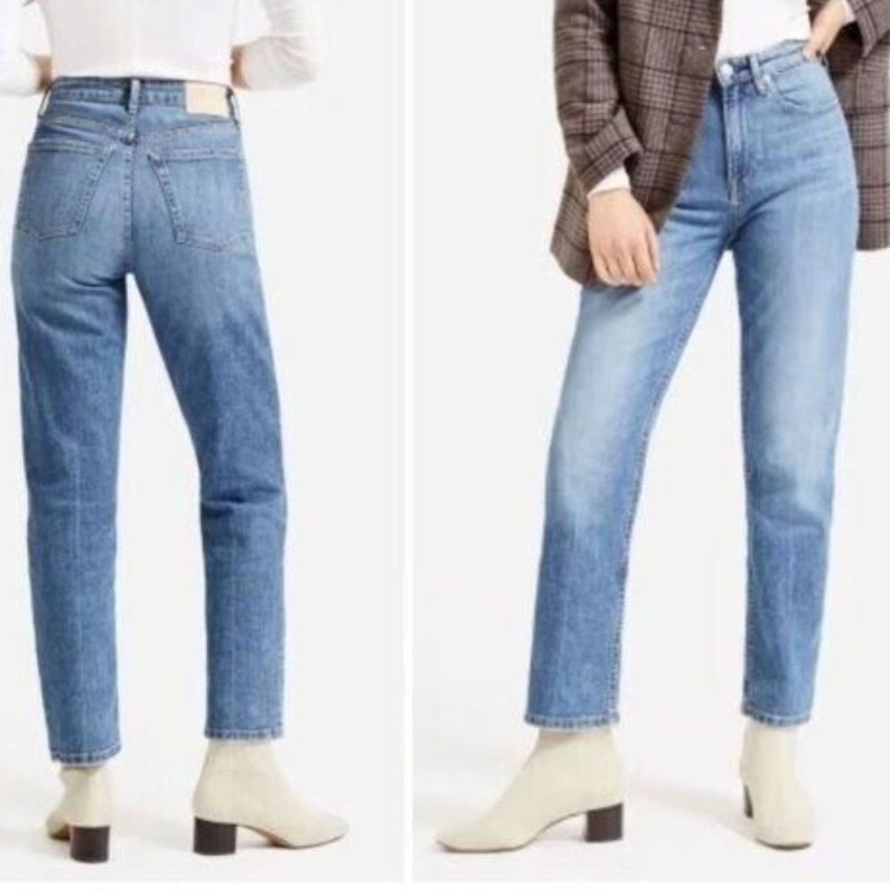 Everlane High Rise Straight Leg Jeans Blue Denim Women's Size 30 Regular
